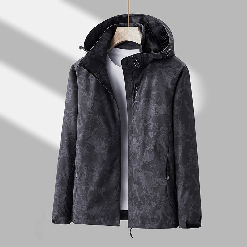 Palmer - Tiskaná unisex větrovka s kapucí