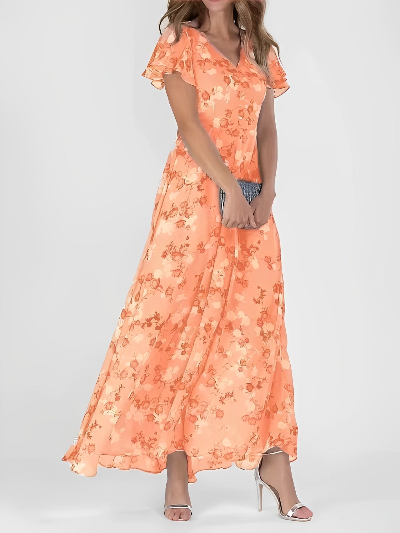 Giselle - Elegantní midi šaty s květinovým potiskem pro dámy