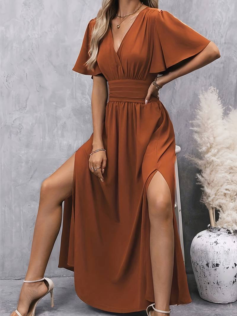 Juliette – Šaty s volánkovým límečkem a skládaným pasem pro dámy