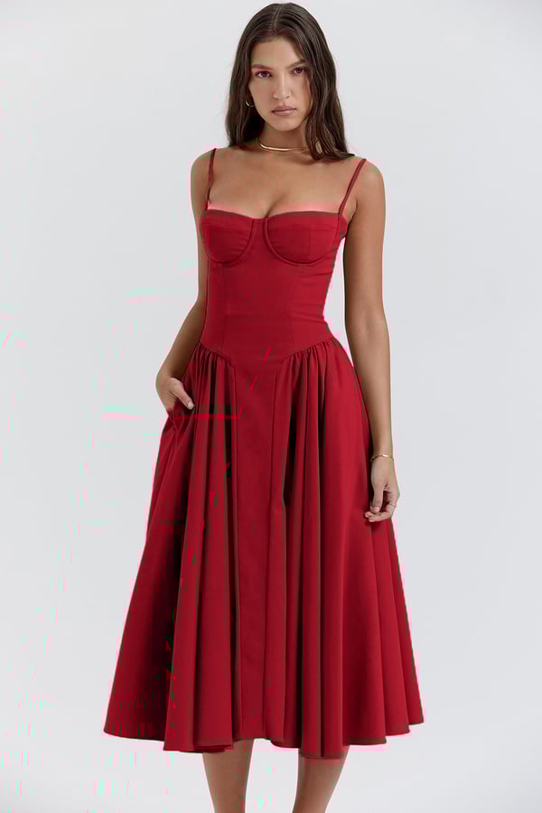 Jutte - Dámské bezrukávové midikleid