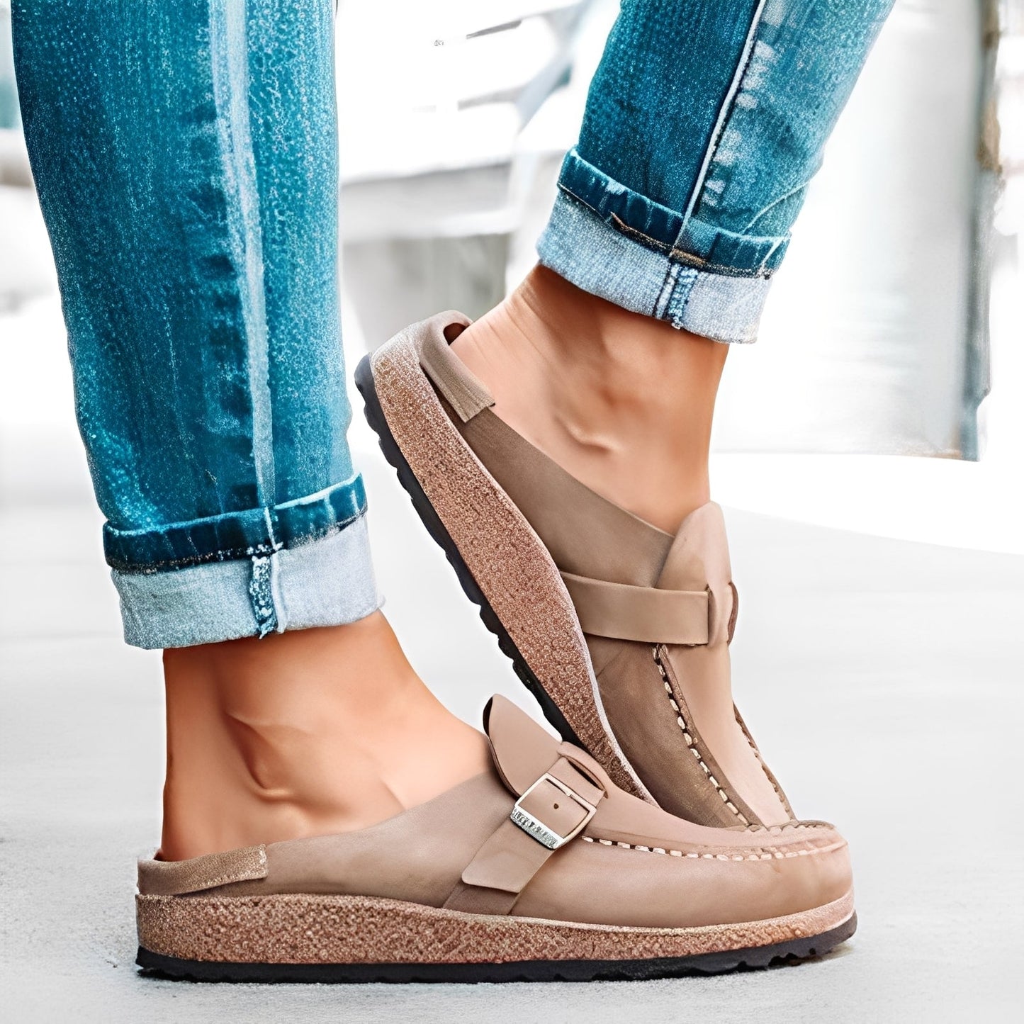 Briana - Pohodlné slip-on sandály s přezkou pro dámy