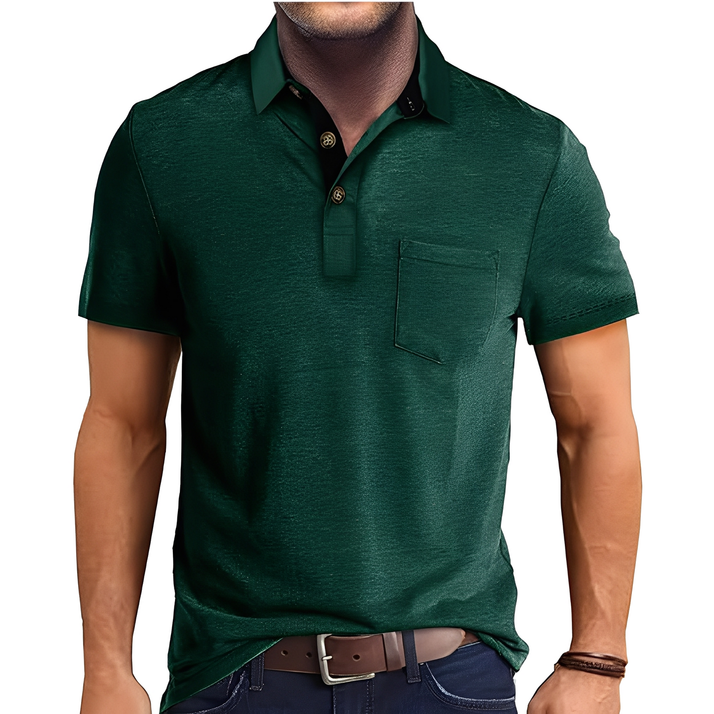 Abner - Retro polokošile s krátkým rukávem pro muže