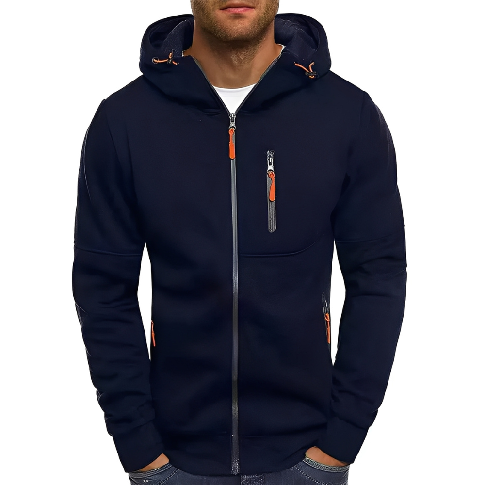 Miller - Ležérní Zip-Up Bunda s Kapucí pro Muže