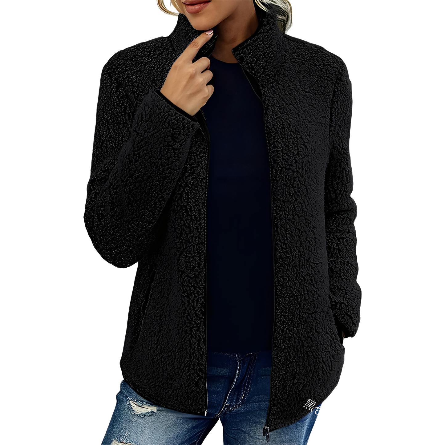 Alethea - Elegantní fleece-sametový kabát pro dámy