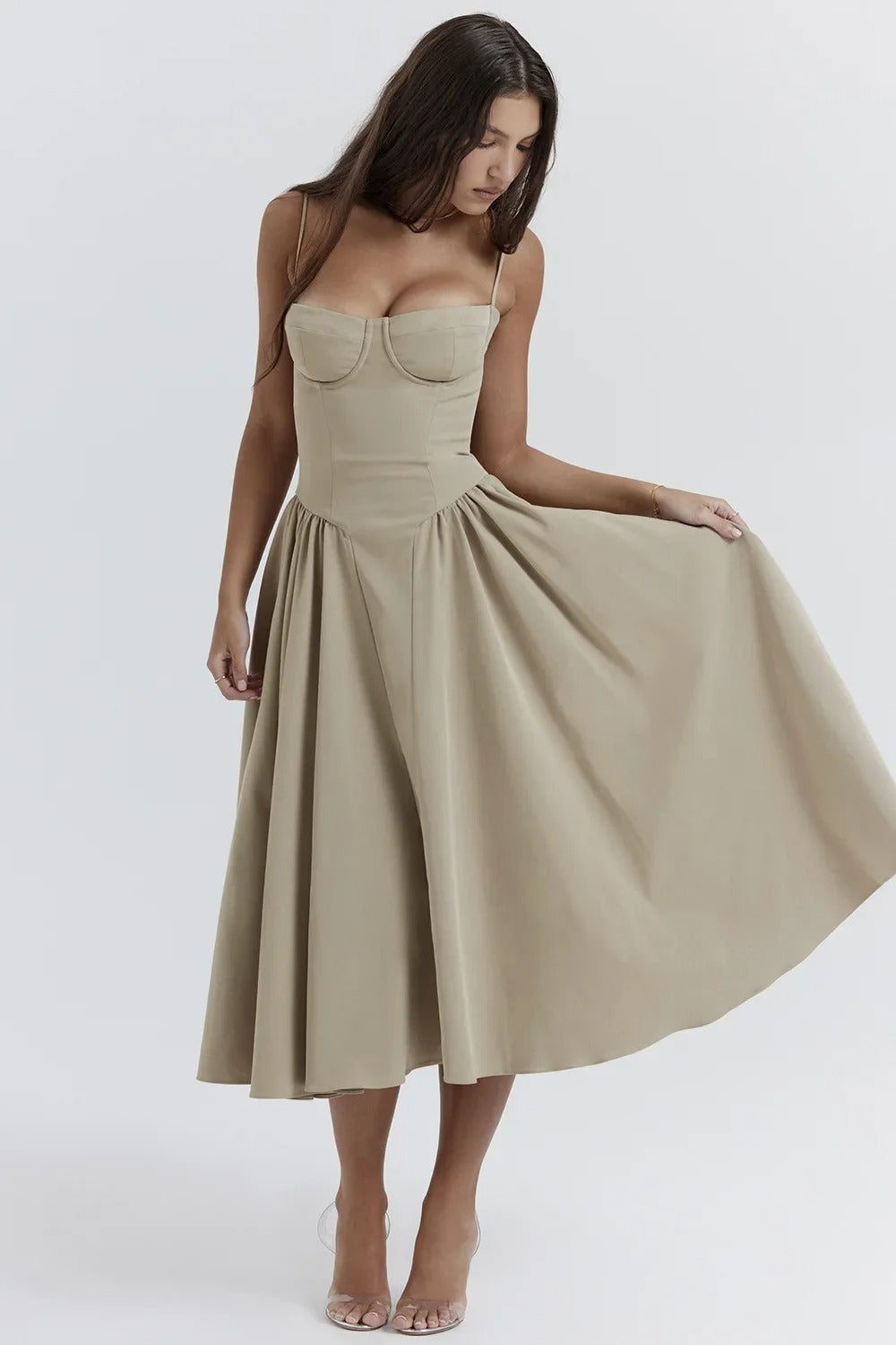 Jutte - Dámské bezrukávové midikleid