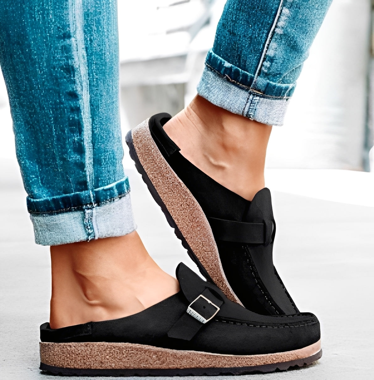 Briana - Pohodlné slip-on sandály s přezkou pro dámy