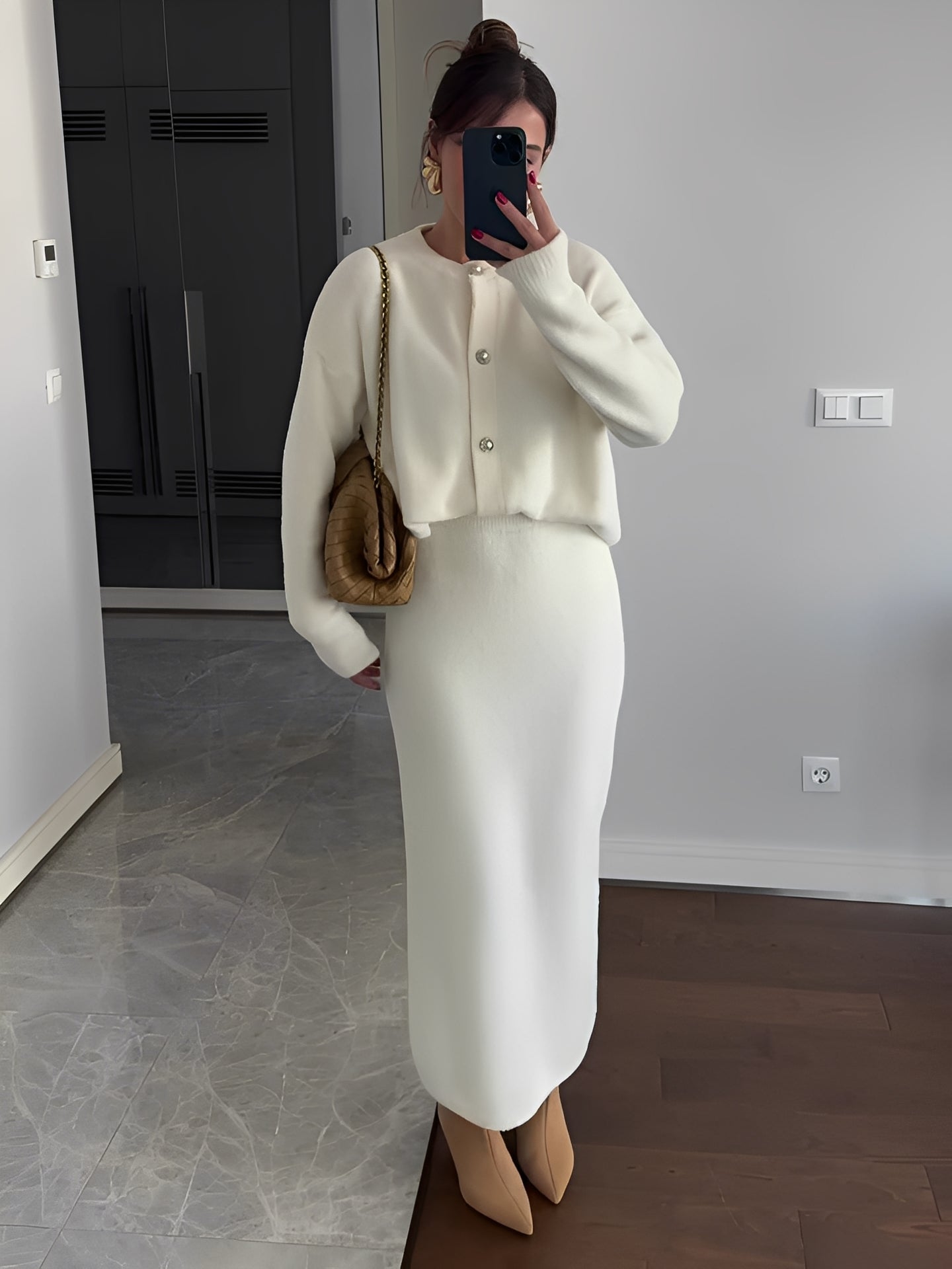 Cecilia - Elegantní souprava z kardiganu a sukně pro dámy