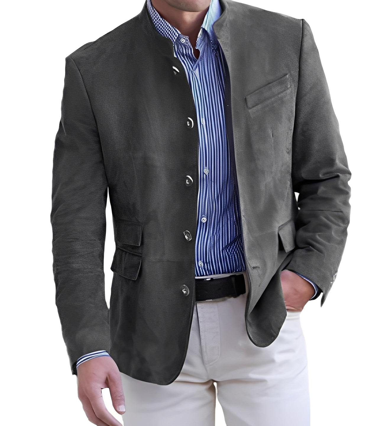 Geoffrey - Neformální Button-Down Bunda pro Muže