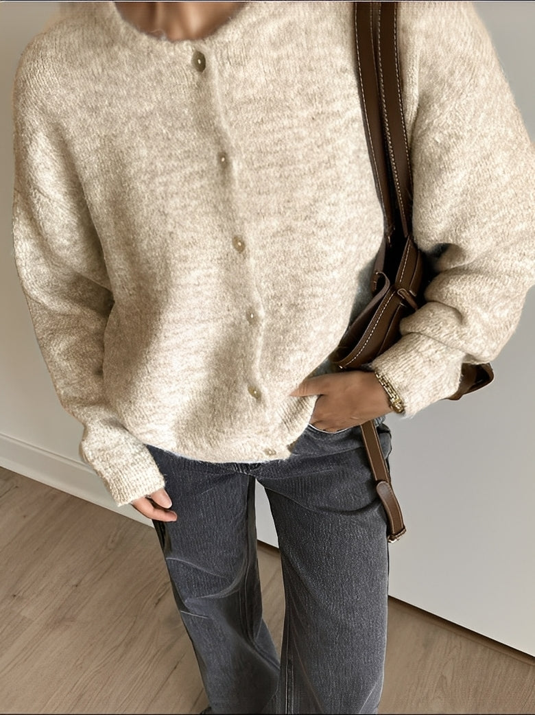 Rowena - Vintage-vlněný kabát s knoflíky pro dámy