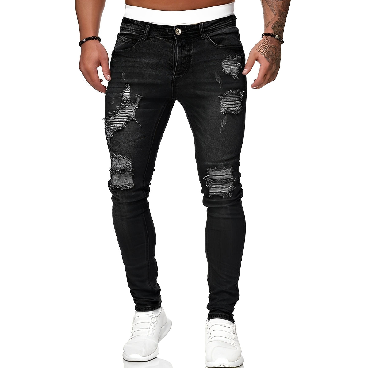Claud - Slim-Fit-džíny s dírami pro muže