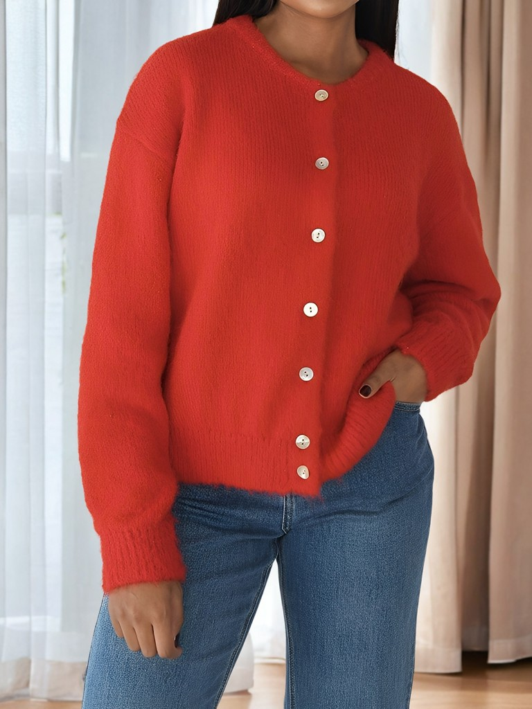 Rowena - Vintage-vlněný kabát s knoflíky pro dámy