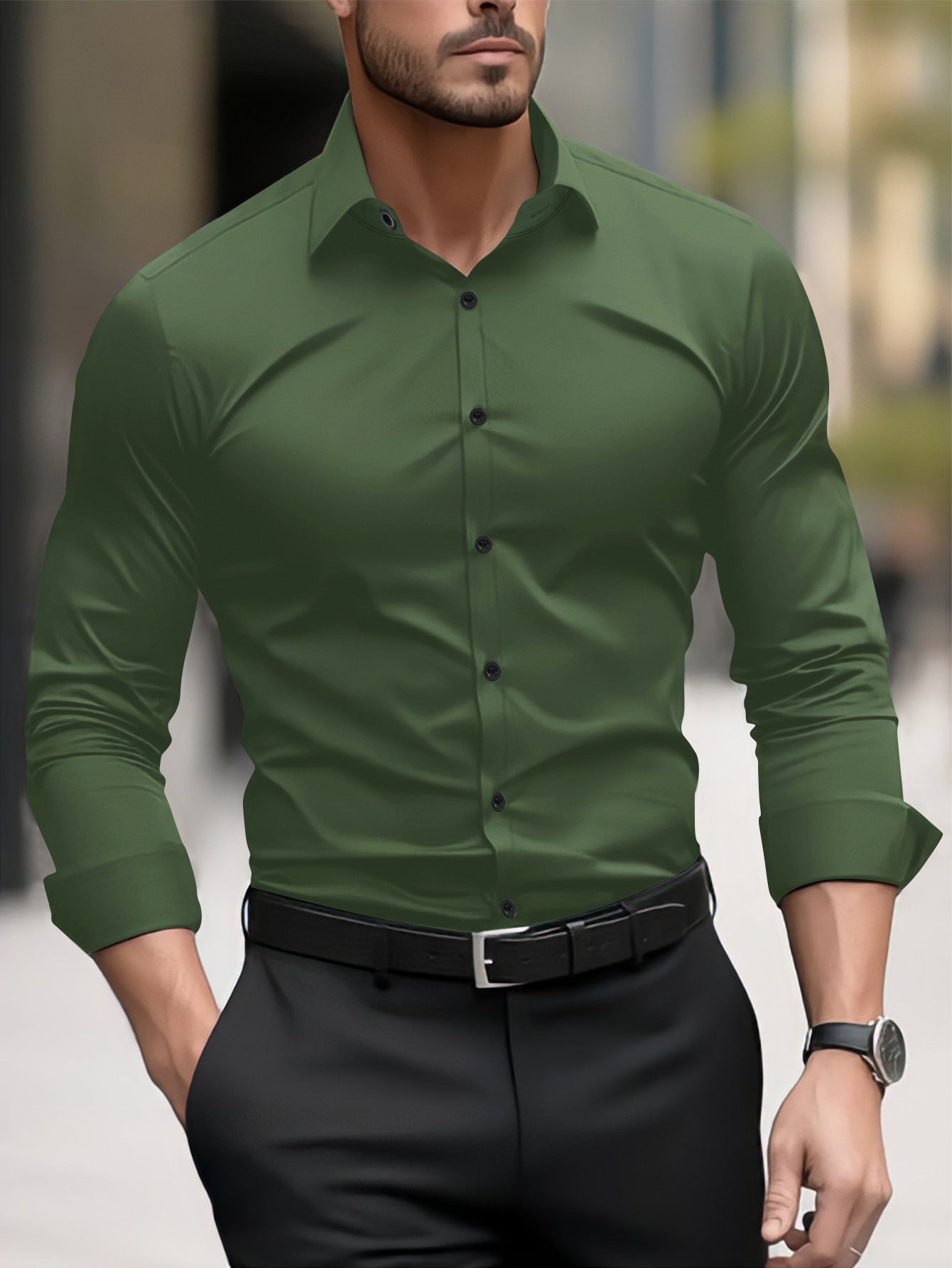 Thomas - Ležérní business košile s reverem pro muže