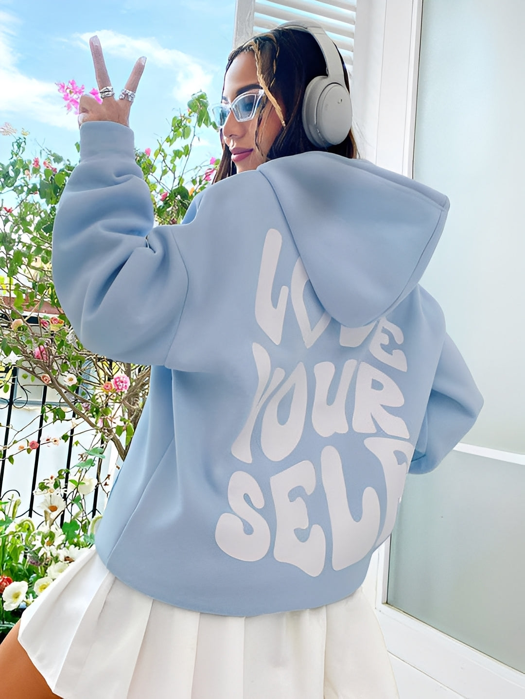 Rebeccah - Tisknutý, volně střižený dámský hoodie