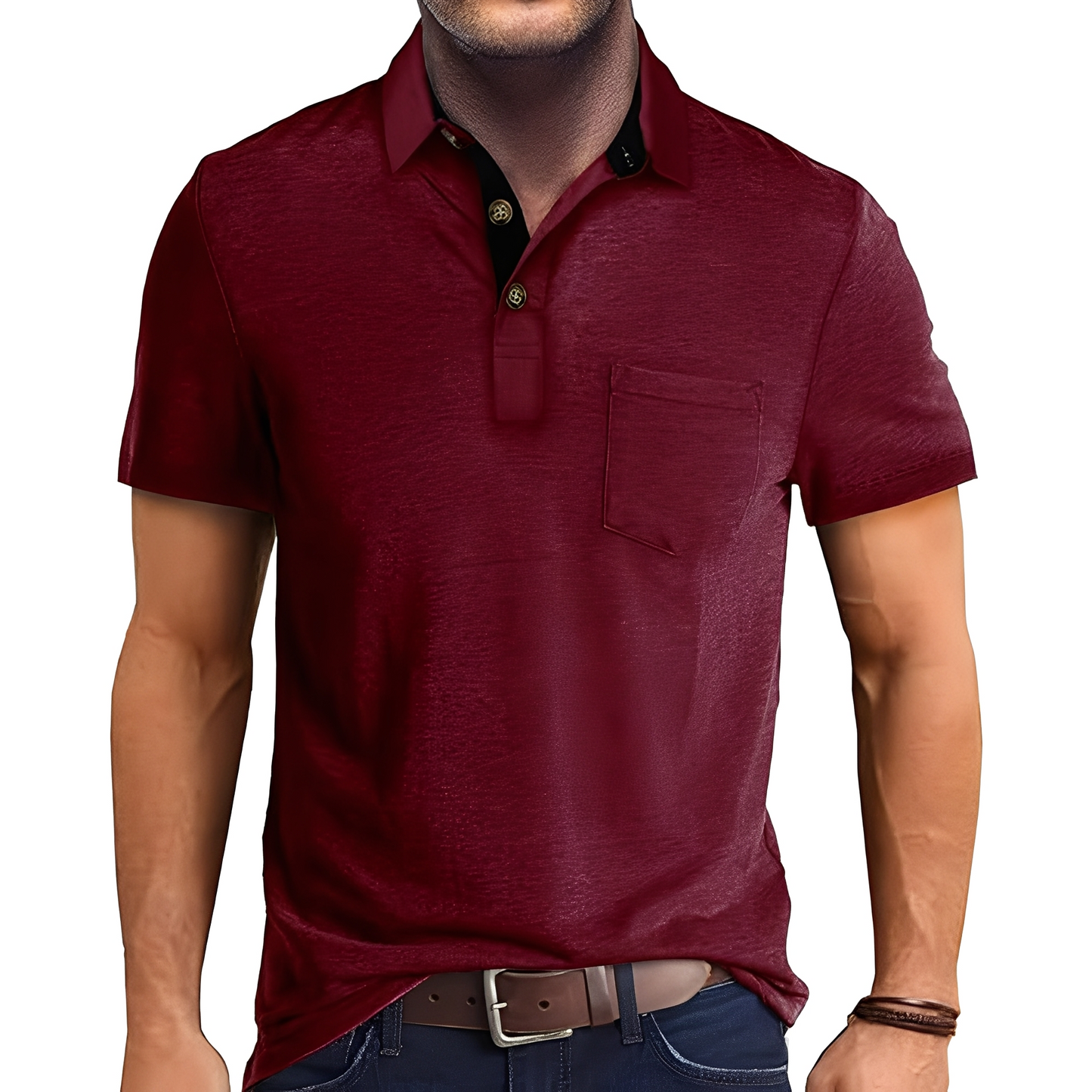 Abner - Retro polokošile s krátkým rukávem pro muže