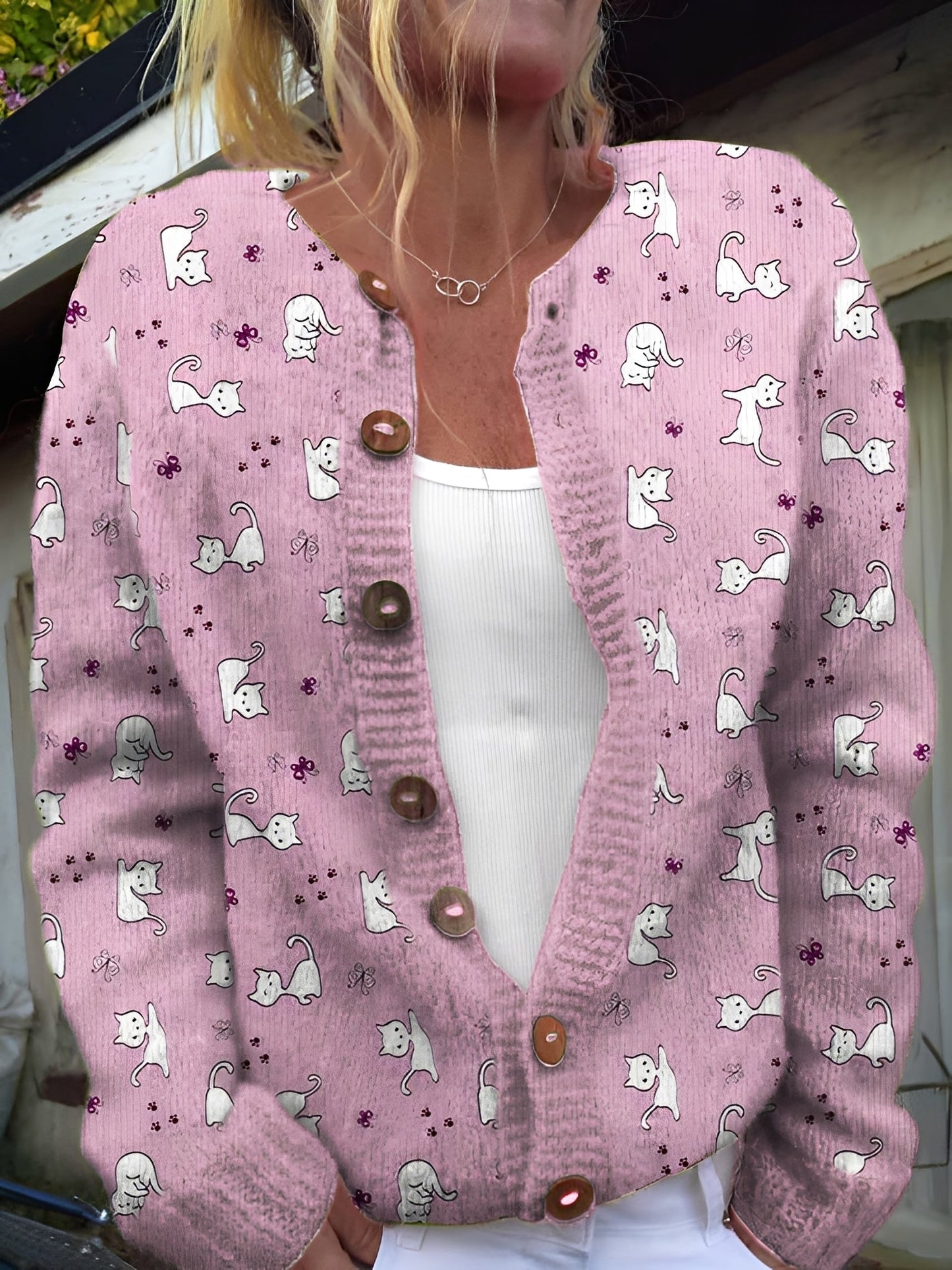 Kandace - Stylový svetr s květinovým vzorem pro dámy