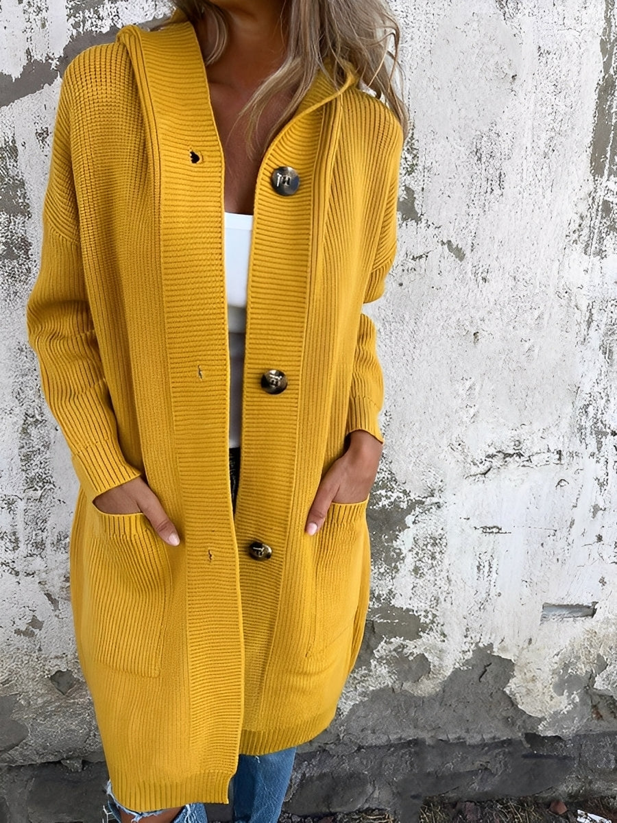 Kimmie - Ležérní dlouhý cardigan s kapucí pro dámy