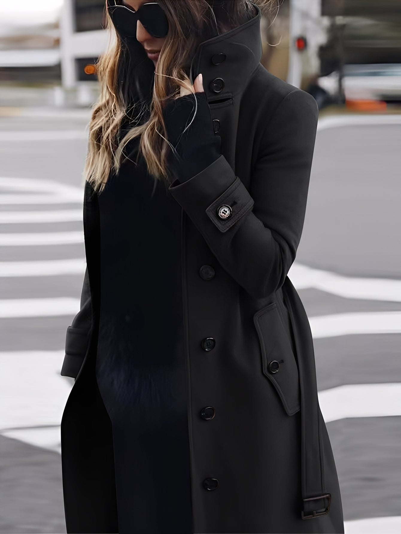 Mikaela - Elegantní, úzký vlněný kabát pro ženy