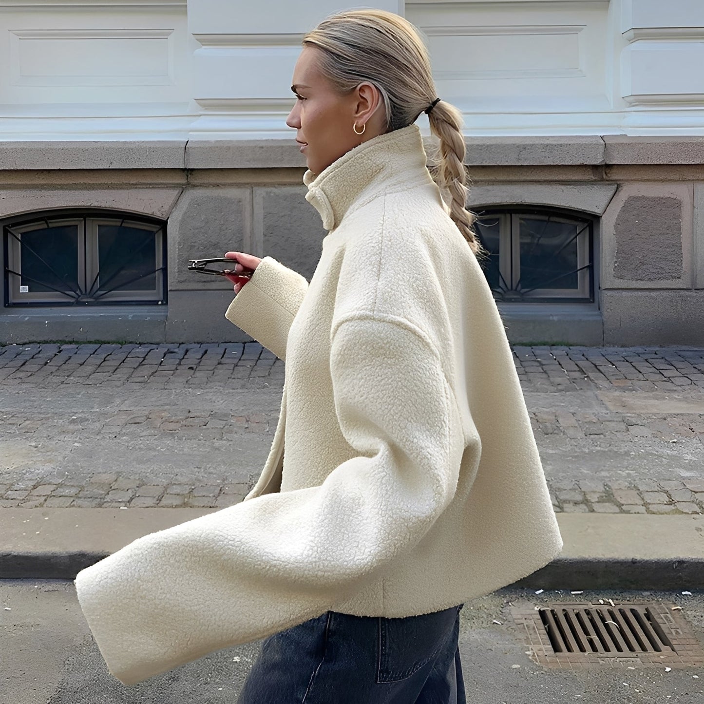 Shania - Módní, ležérní oversize fleece kabát pro ženy