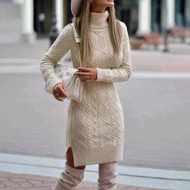 Zylia - Elegantní zimní pletené šaty elegantní