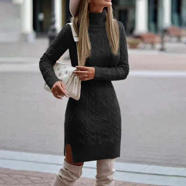 Zylia - Elegantní zimní pletené šaty elegantní