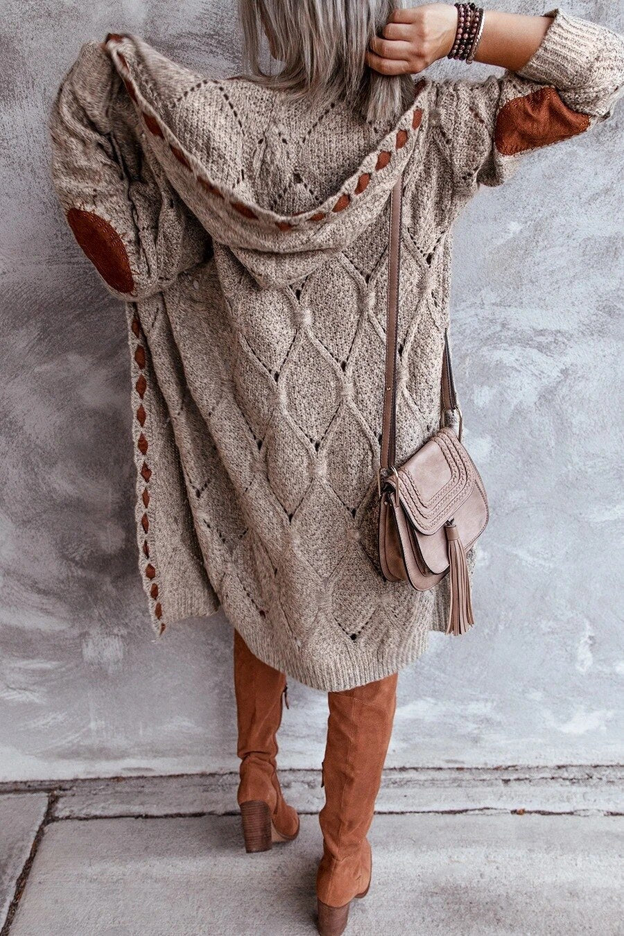 Alana - Elegantní Dlouhý Cardigan s Kapucí