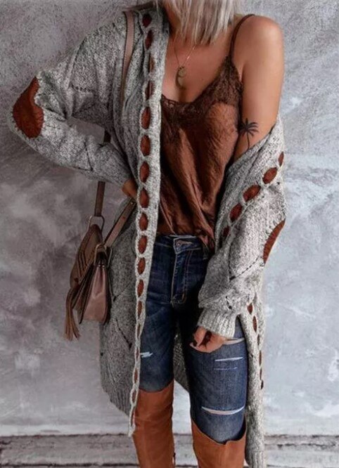 Alana - Elegantní Dlouhý Cardigan s Kapucí