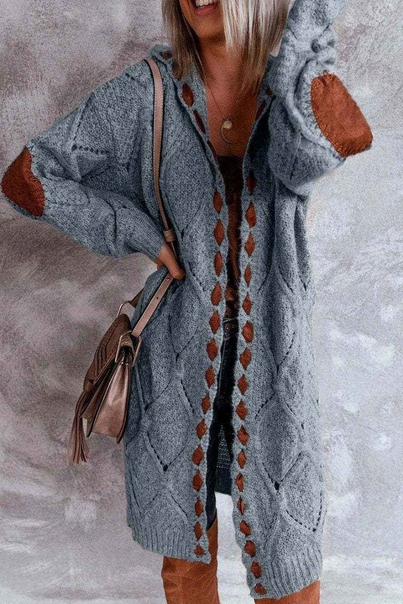 Alana - Elegantní Dlouhý Cardigan s Kapucí