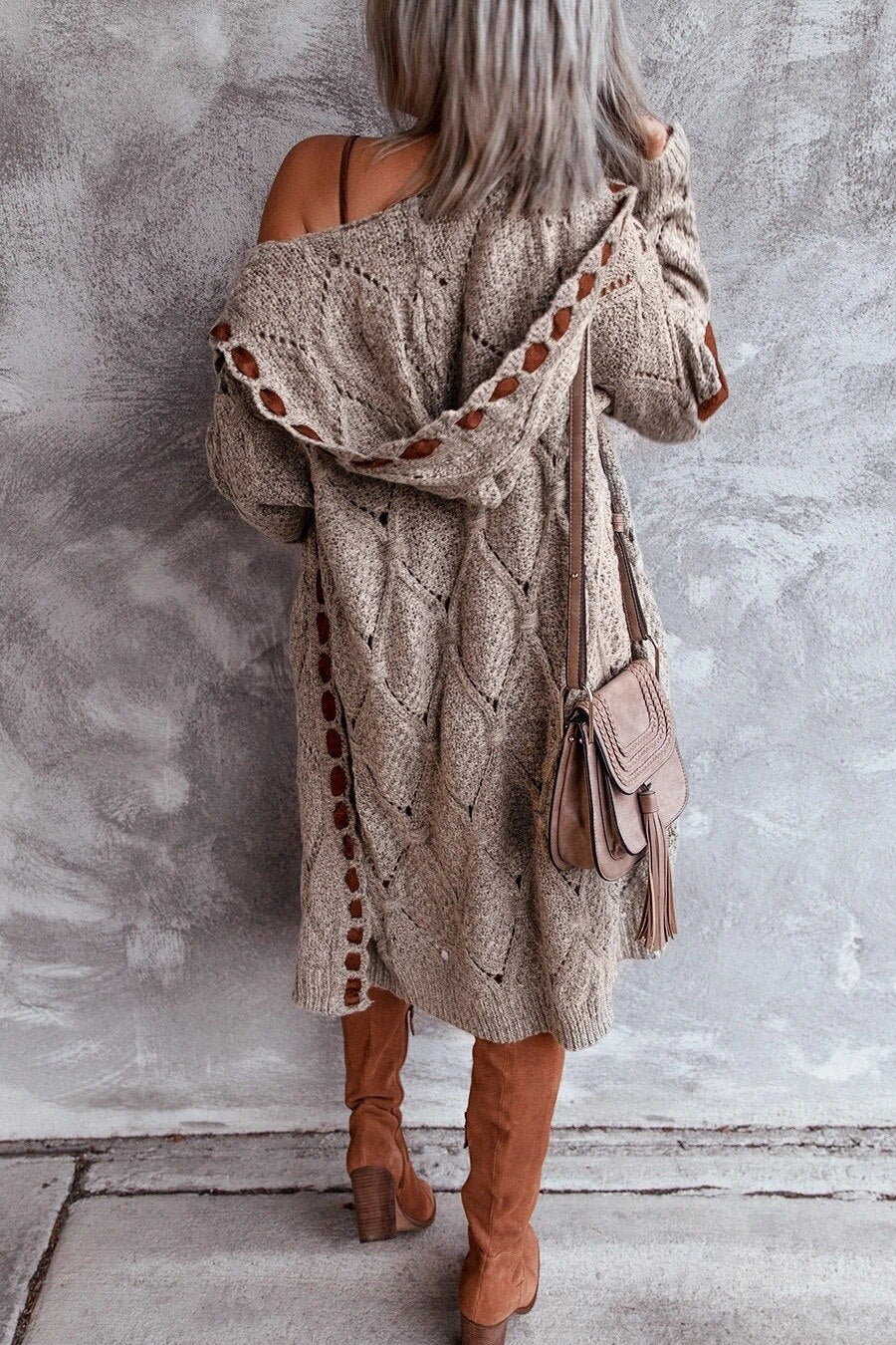 Alana - Elegantní Dlouhý Cardigan s Kapucí