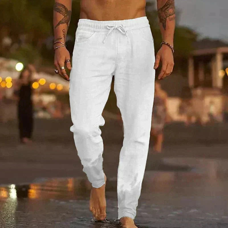 Majd - Lehké lněné kalhoty pro muže