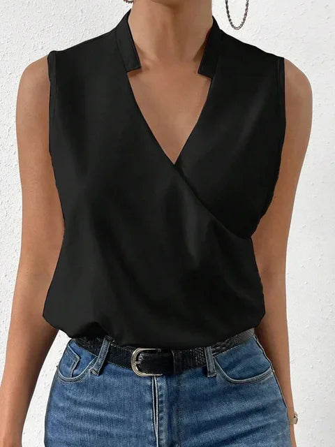 Juna – Top bez rukávů s elegantním výstřihem do V
