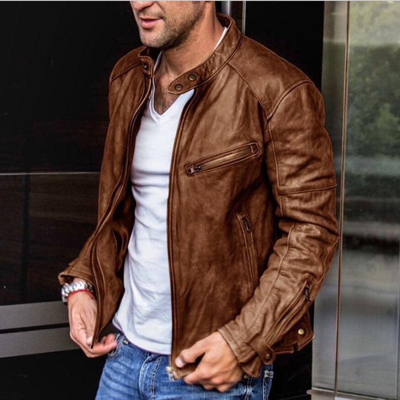 Steve - Elegantní a nepromokavá kožená bunda pro muže