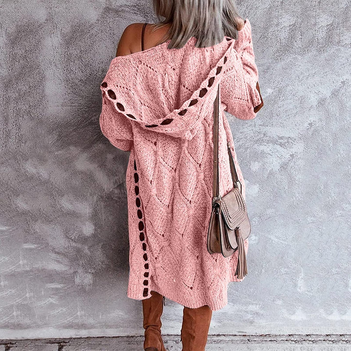 Alana - Elegantní Dlouhý Cardigan s Kapucí