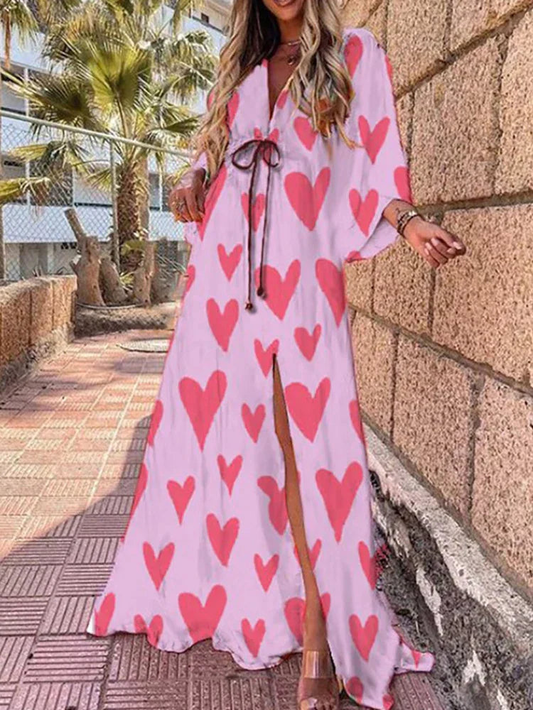 Romina – Plynoucí maxišaty s pásovým páskem