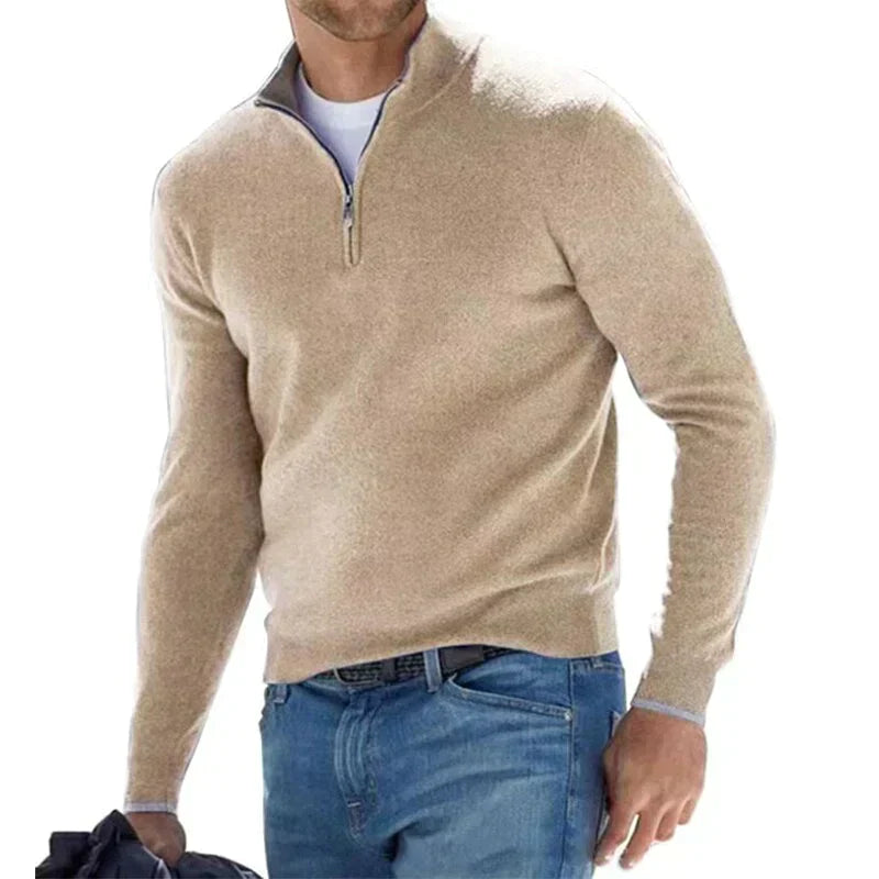 Agustín - Stylový zip svetr pro muže