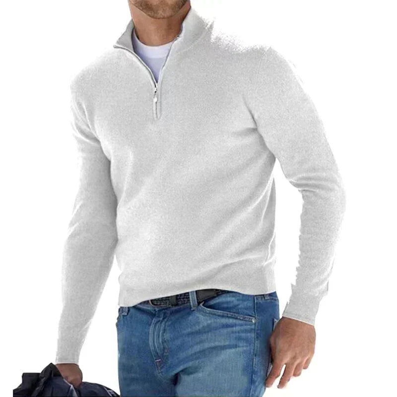 Agustín - Stylový zip svetr pro muže