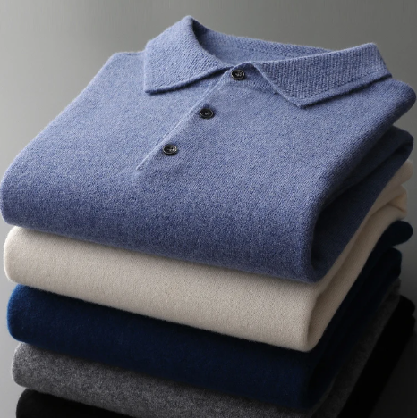 Brock - Pánské Vlněné Polo Elegantní Pletenina