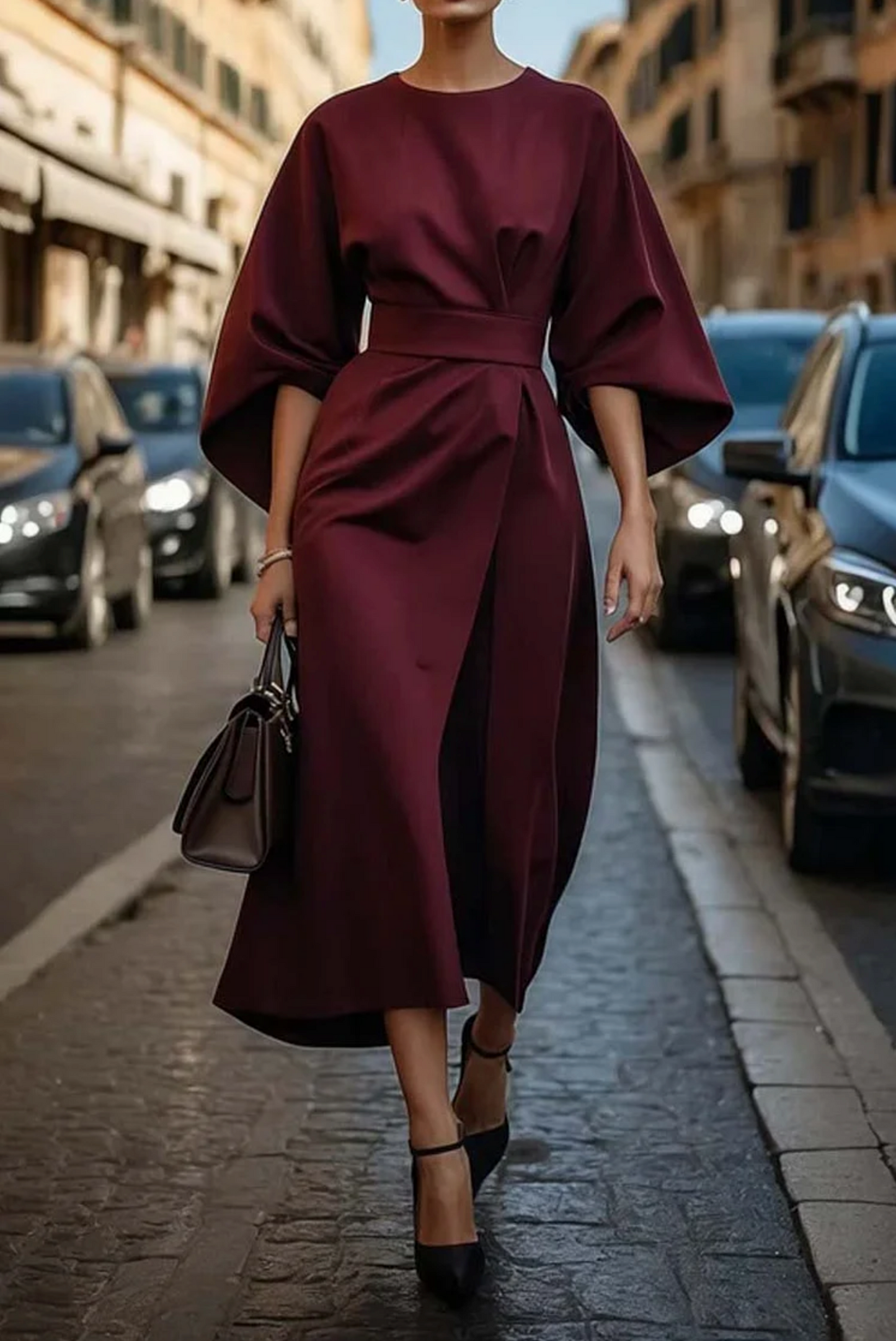 Clare - Elegantní maxi šaty s páskem
