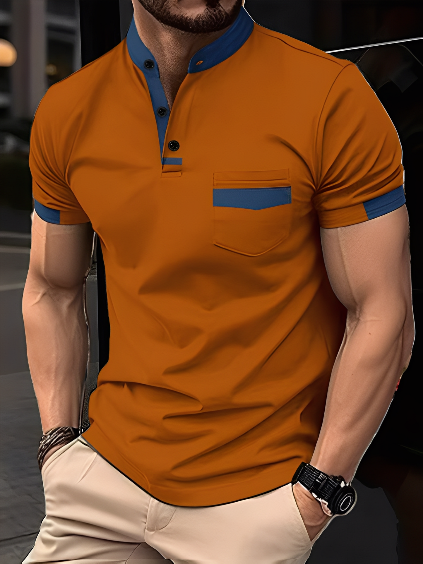 Darwin - Ležérní slim-fit polotriko pro muže