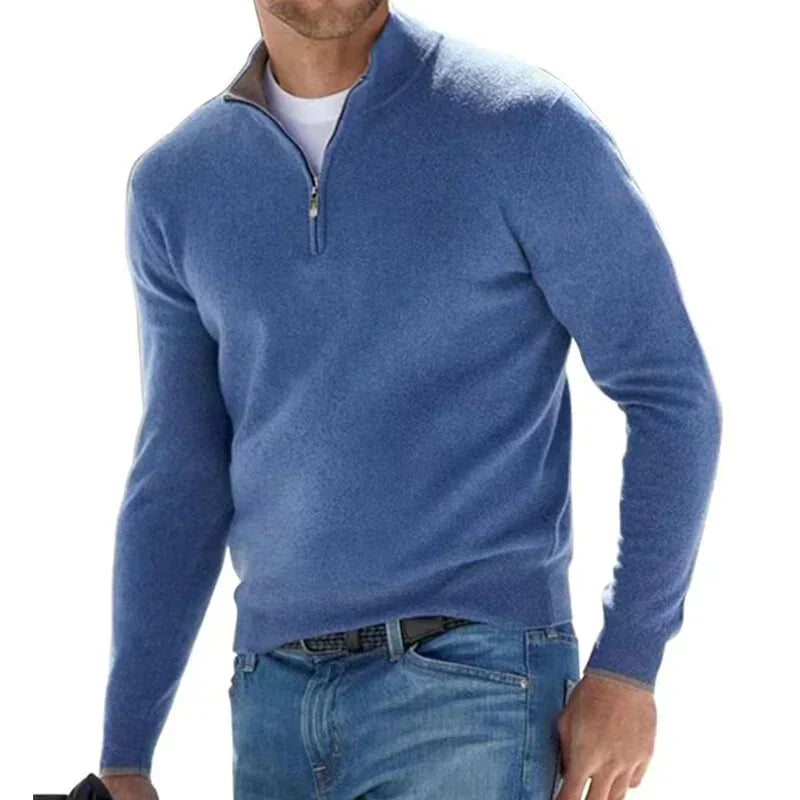 Agustín - Stylový zip svetr pro muže