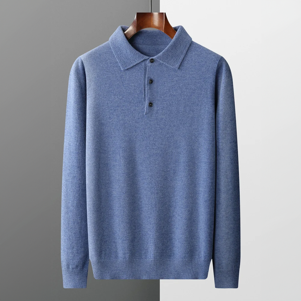 Brock - Pánské Vlněné Polo Elegantní Pletenina