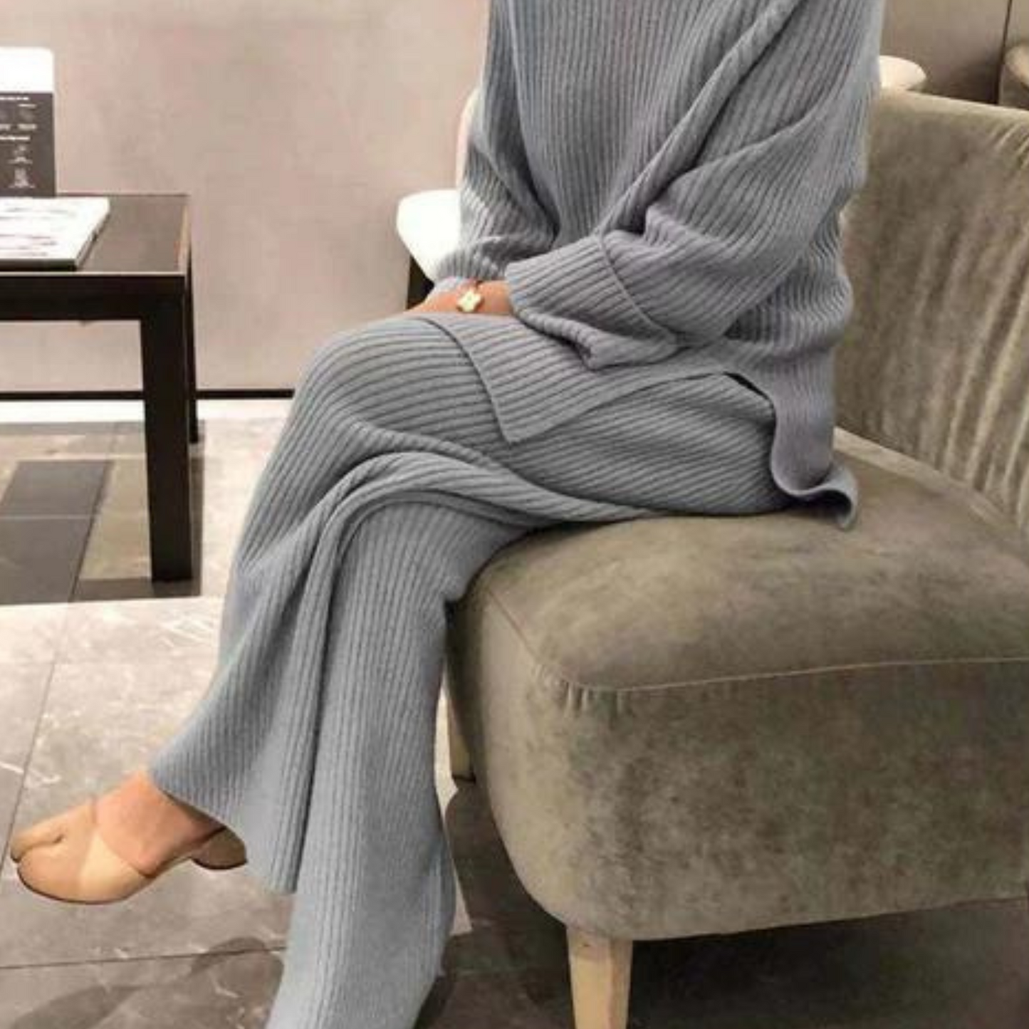 Samantha – Pletené Casual-Set Svetr & Kalhoty