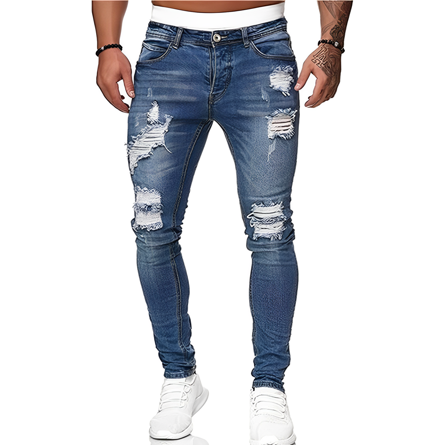 Claud - Slim-Fit-džíny s dírami pro muže