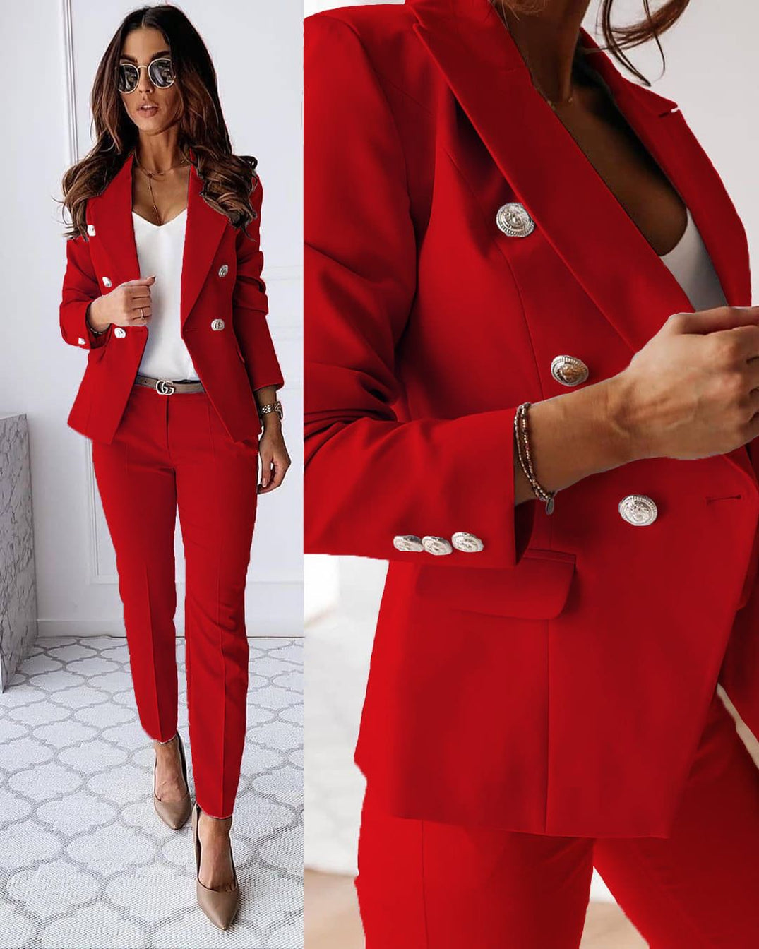 Maya - Stylový Blazer-Kalhotový Set