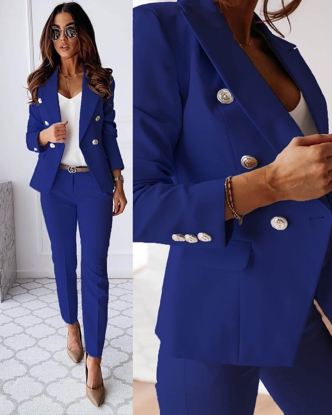 Maya - Stylový Blazer-Kalhotový Set