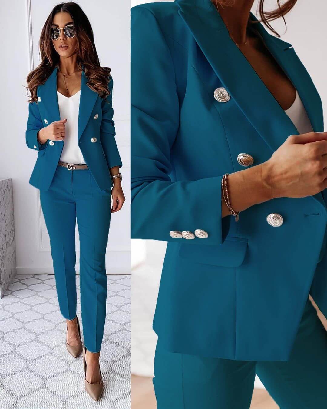 Maya - Stylový Blazer-Kalhotový Set