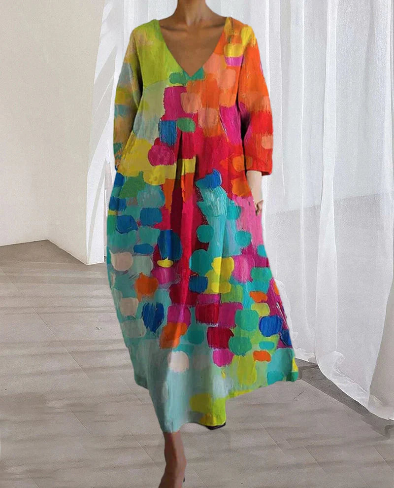 Alina – Barevné šaty s potiskem pro ženy
