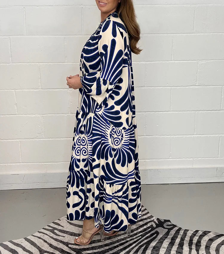 Petra - Elegantní Roba Maxi s Knoflíky