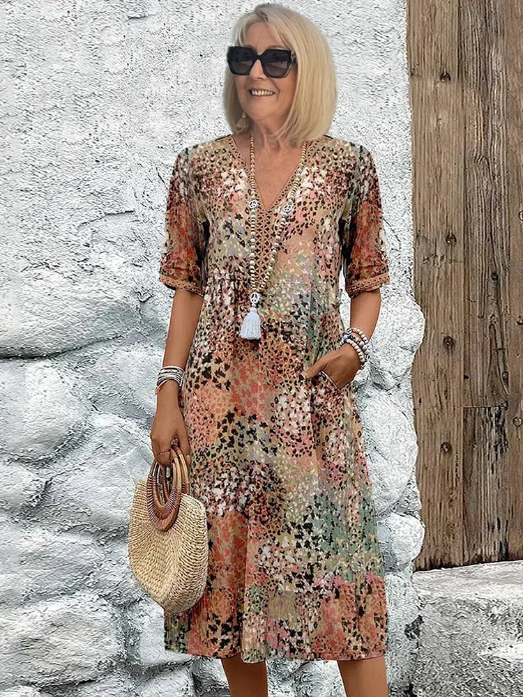 Harper – Elegantní midi šaty s květinovým vzorem