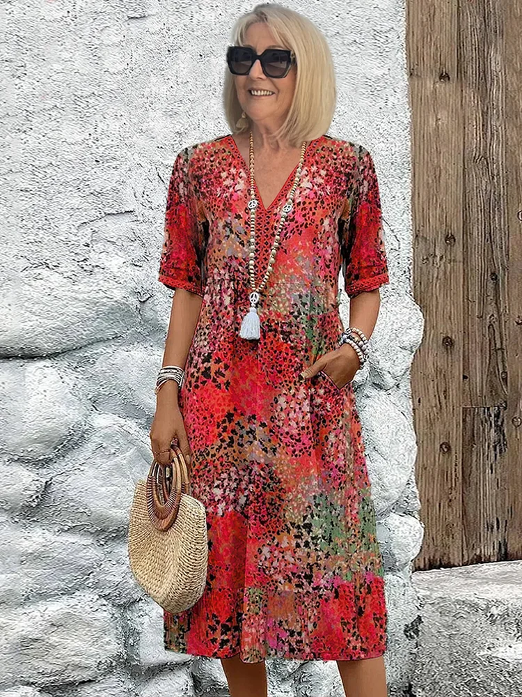 Harper – Elegantní midi šaty s květinovým vzorem