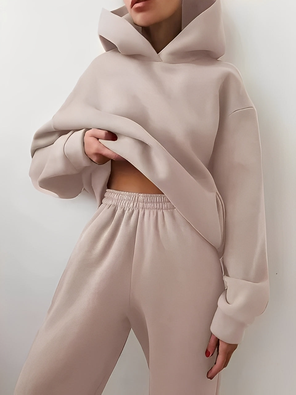 Adelia – Jednobarevný Hoodie-Set